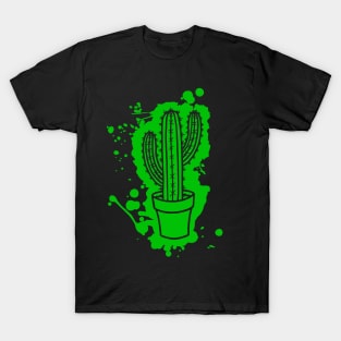 San Pedro Cactus - Splatter Cut Out Green T-Shirt